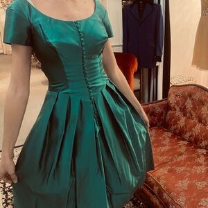 Vintage 1950’s Green Taffeta Dress